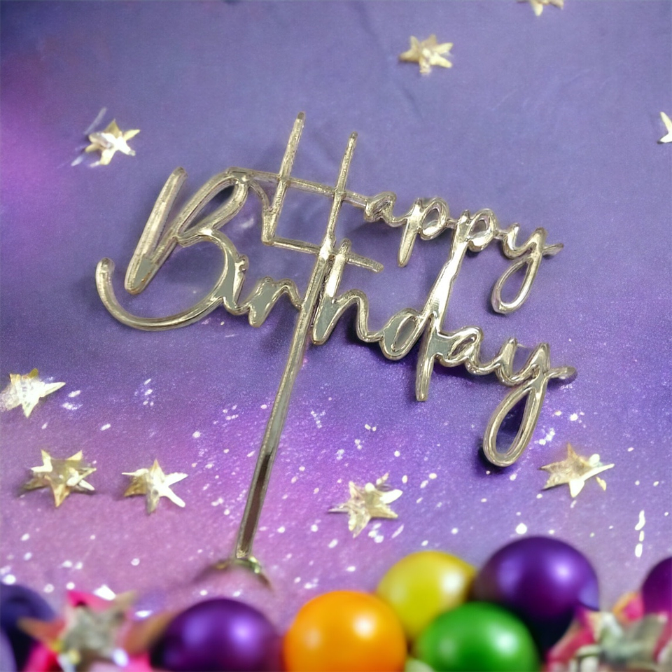 Topper Happy Birthday Acrilico 1