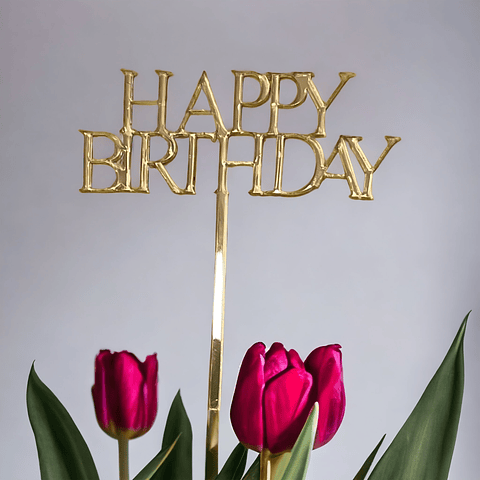 Topper Happy Birthday Acrilico 2