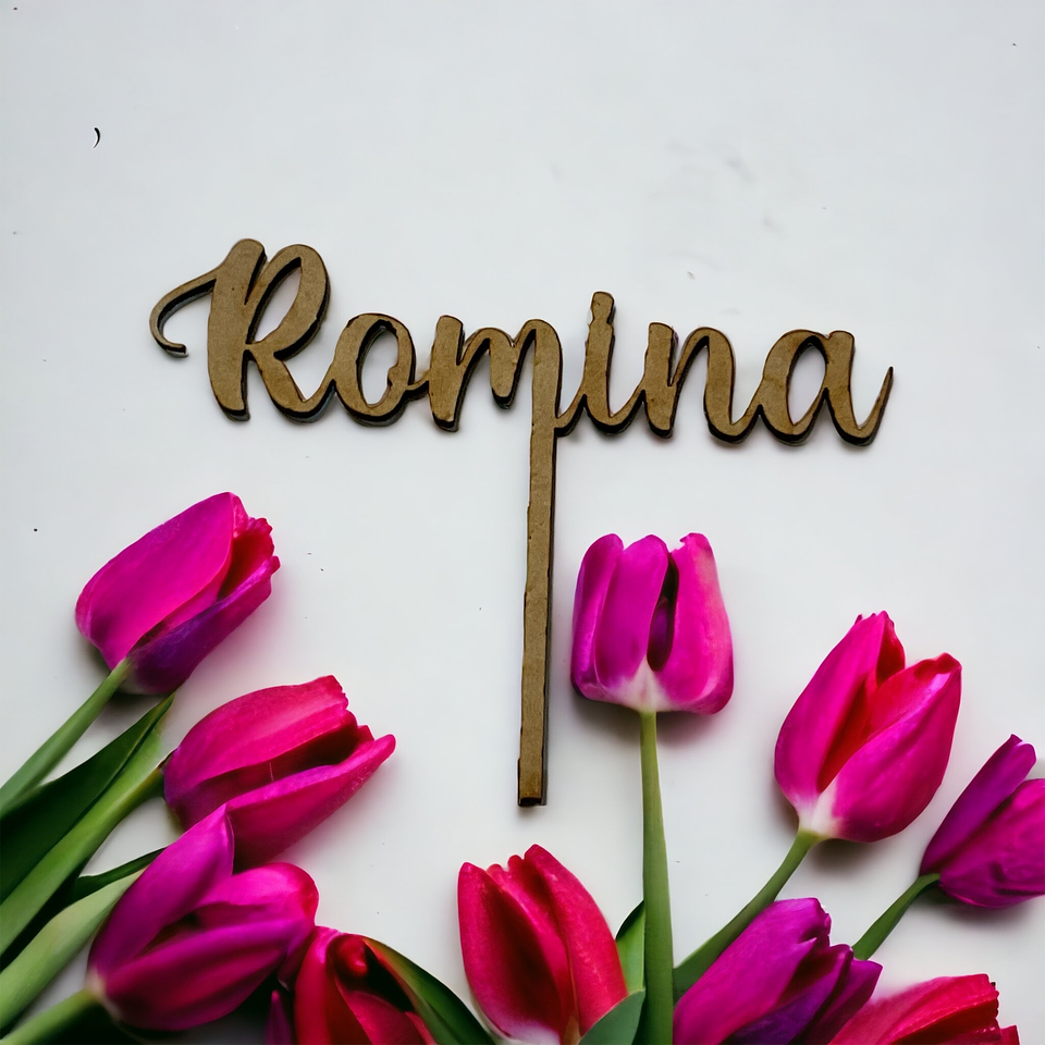 Topper madera  Nombre  1