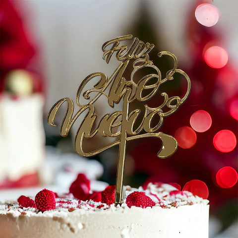 Topper acrilico año nuevo