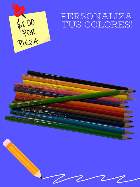 Grabado láser colores o lapices