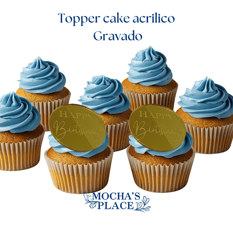 topper acrilico para cupcake con grabado
