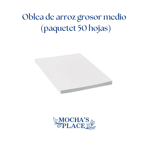 Oblea de arroz grosor medio paquete 50 hojas