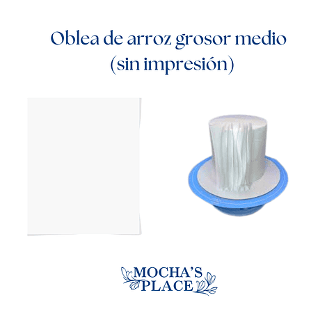 Oblea de arroz grosor medio sin impresion