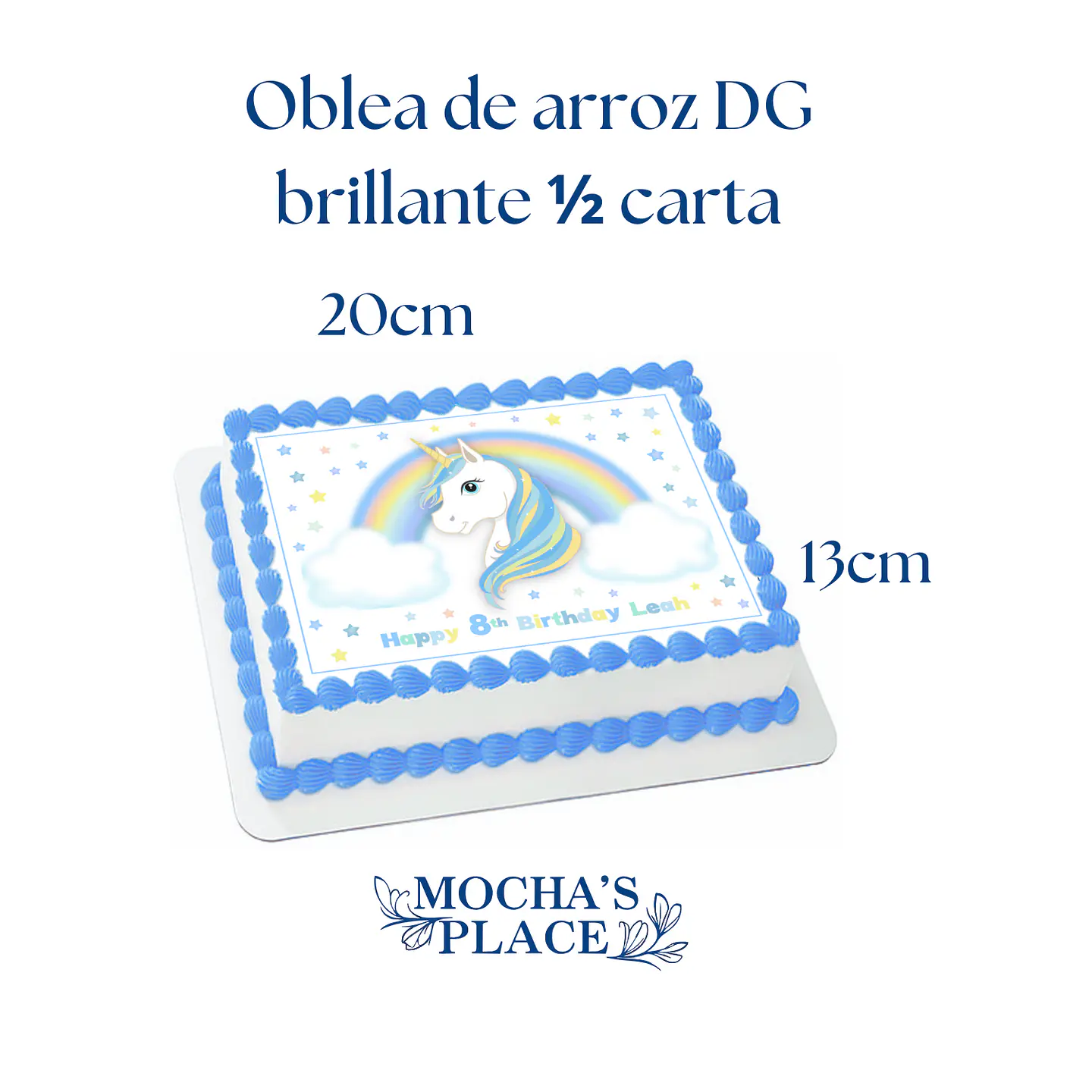 Oblea de arroz doble grosor brillante  1/2 carta 1