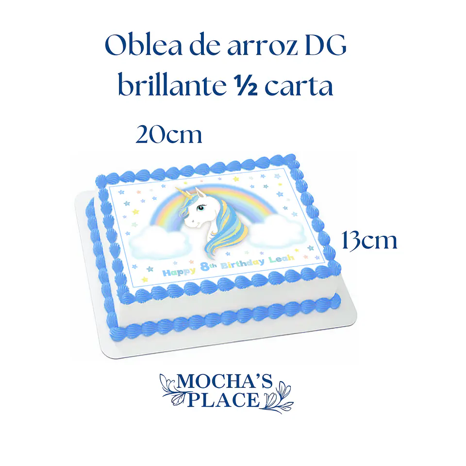 Oblea de arroz doble grosor brillante  1/2 carta 1