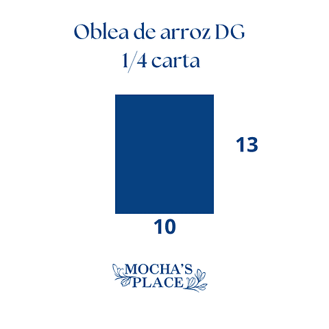 Oblea de arroz doble grosor 1/4 carta