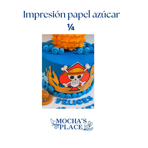 Impresion papel azúcar  1/4 de hoja
