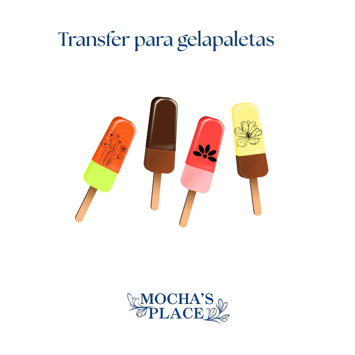 Transfer para gelapaleta 4x4 cms.  30 piezas  1