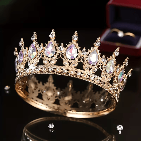 Corona en bisutería para decorar pastel 10 cms. 