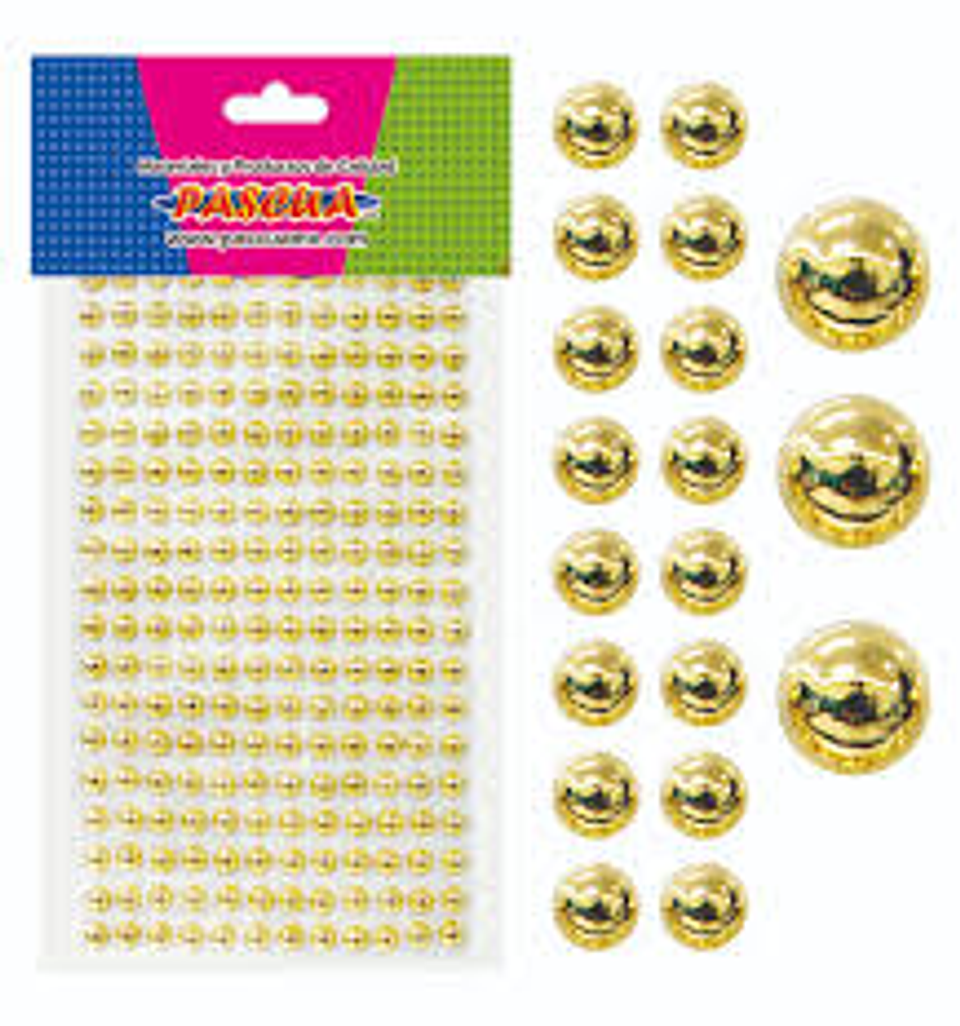 Piedras acrilicas doradas con adhesivo 1