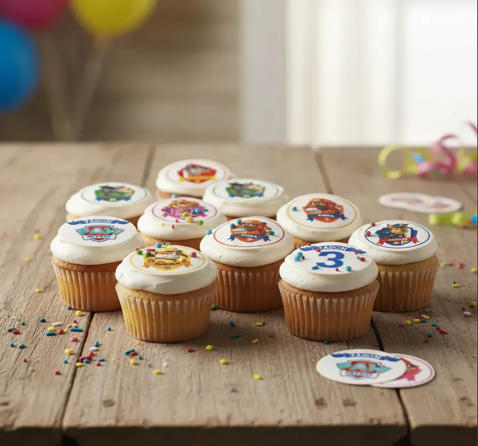 Topper cupcake arroz doble grosor  (4.5 cm)  2