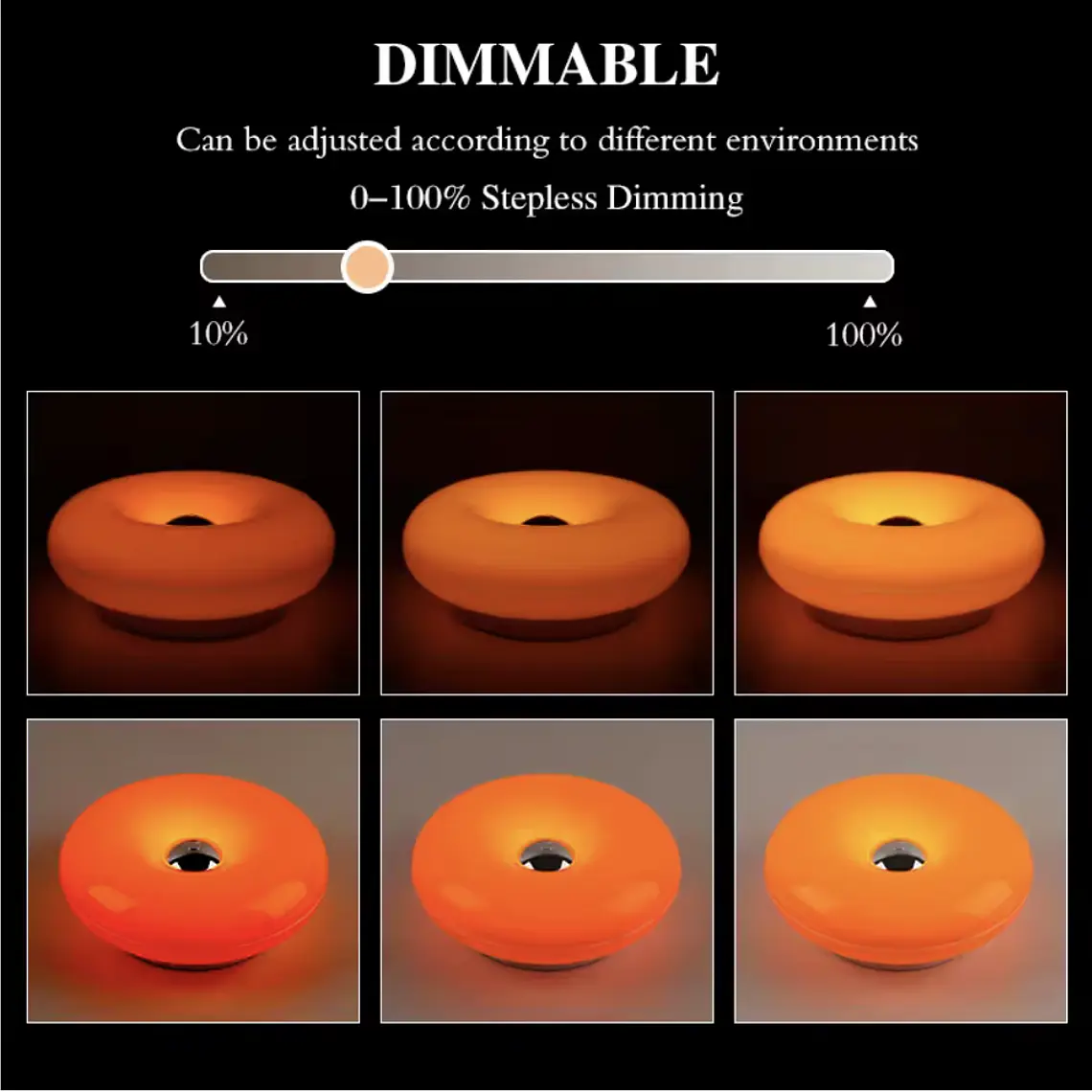Lámpara Donut Led Touch Regulable 6