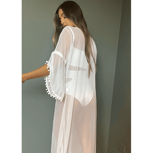 KIMONO LARGO NEGRO Y BLANCO