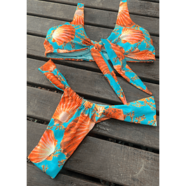 BIKINI TANGA ALTA ESTAMPADO MAR