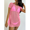 CAMISETA OVERSIZED TRANSPARENCIA ROSA