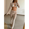 SET TEJIDO CROP TOP MEDIA COPA + PANTALON