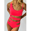 BIKINI TALLE ALTO CORTES FUCSIA