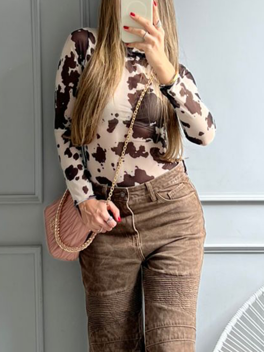 BODY MESH COW PRINT 1