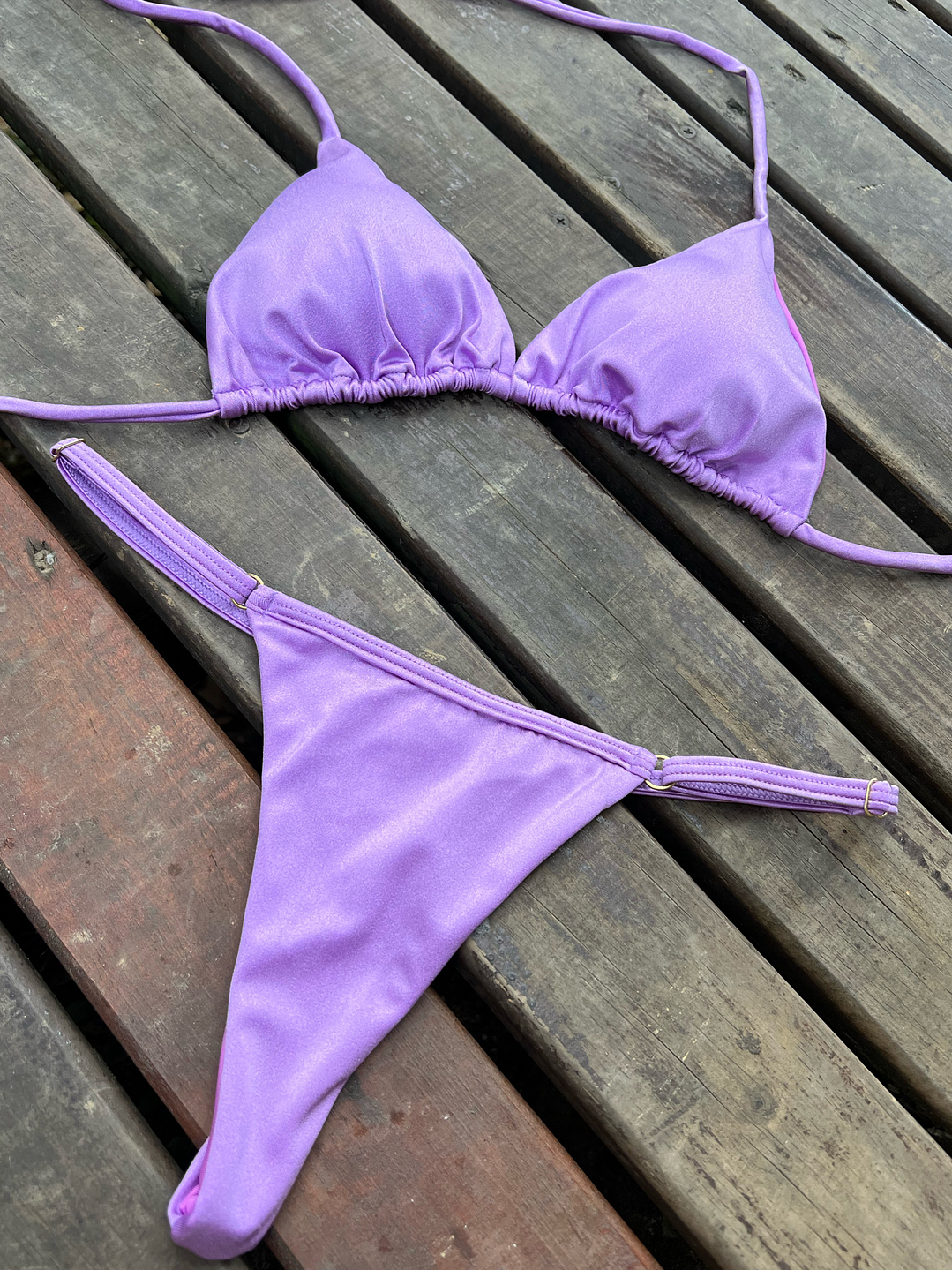 PACK BIKINI SATINADO + VESTIDO TEJIDO + SOMBRERO BOHO 6