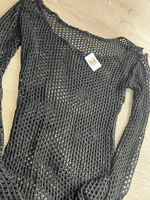 BAZAR VESTIDO CORTO TEJIDO NEGRO IMP