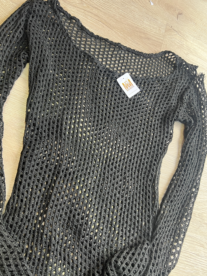 BAZAR VESTIDO CORTO TEJIDO NEGRO IMP 2