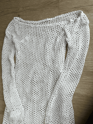 BAZAR VESTIDO CORTO TEJIDO BLANCO IMP