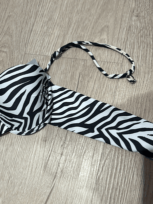 BAZAR BIKINI TOP REALCE CEBRA TALLA S IMP