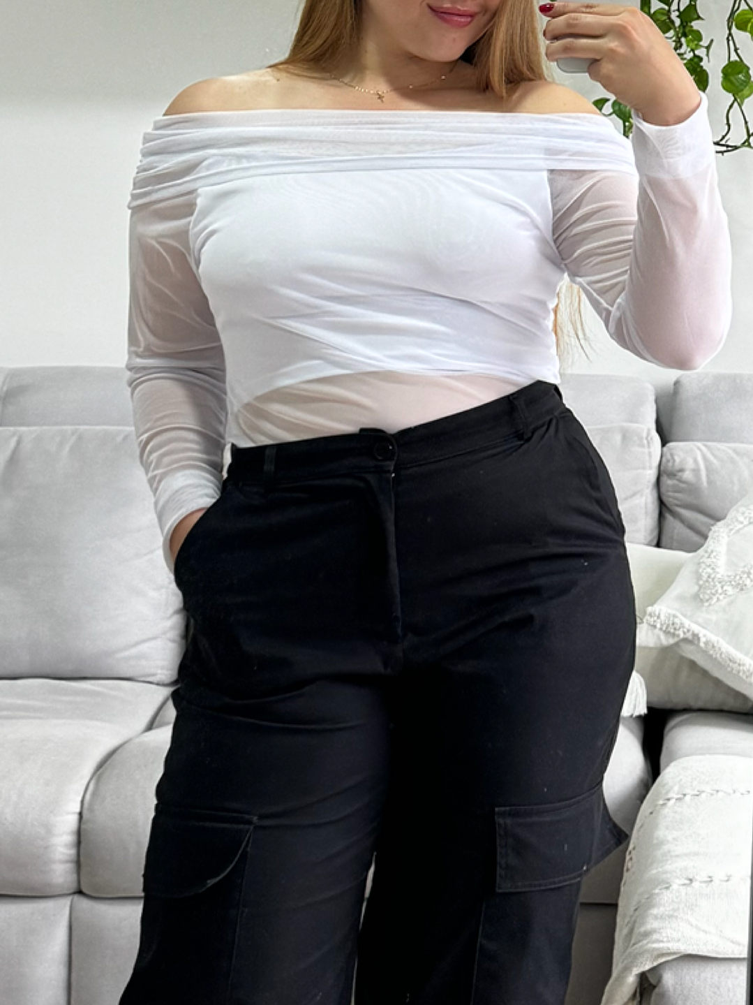 MAZAR MESH CUELLO BANDEJA BLANCO TALLA M/L 2