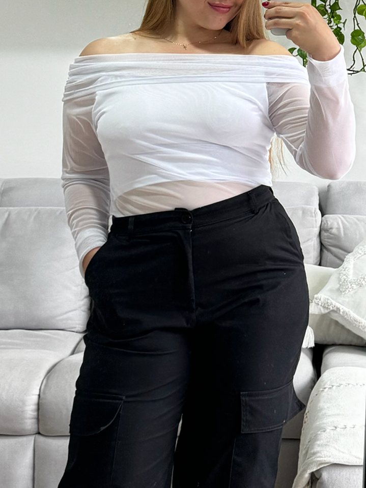 MAZAR MESH CUELLO BANDEJA BLANCO TALLA M/L 2