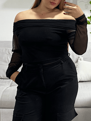 BAZAR MESH CUELLO BANDEJA NEGRO TALLA S/M