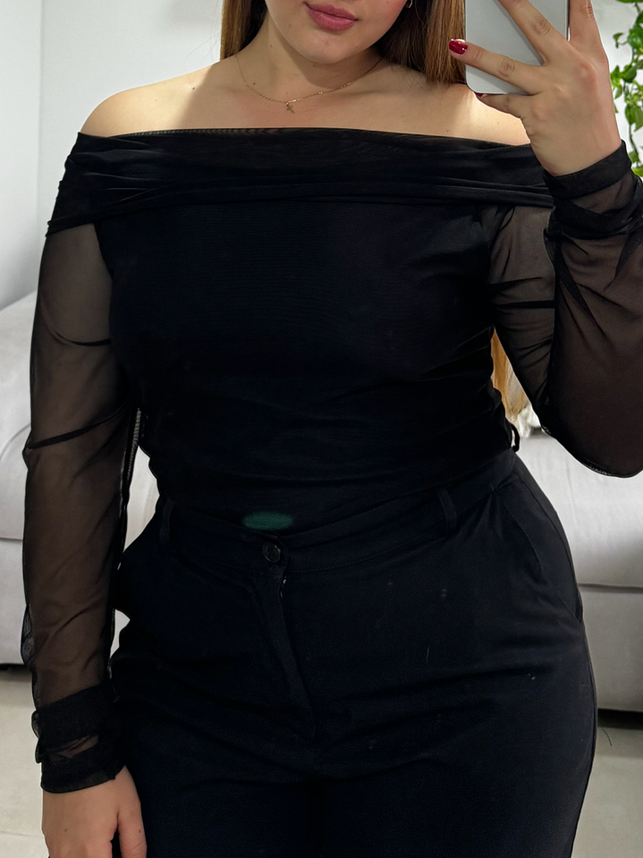 BAZAR MESH CUELLO BANDEJA NEGRO TALLA S/M 2