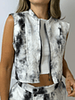BAZAR CHALECO ESTAMPADO BLANCO TALLA M - Miniatura 1
