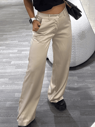 BAZAR PANTALON SATIN BEIGE TALLA M