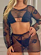 SET TOP + FALDA MALLA BLANCO Y NEGRO - Miniatura 3