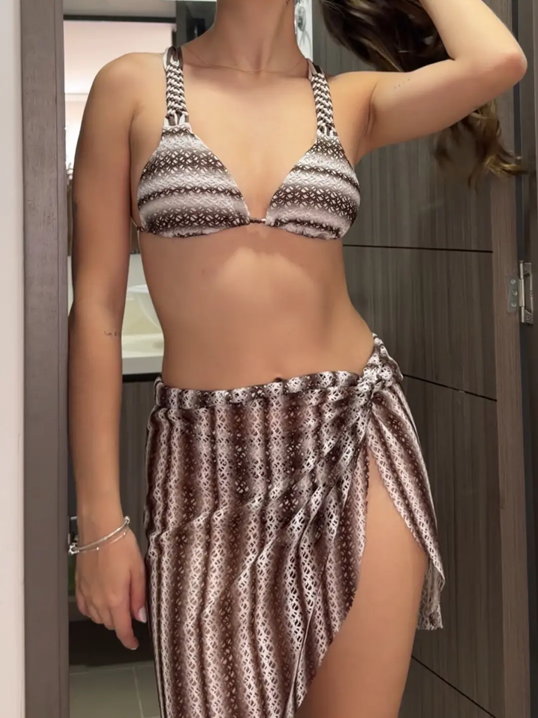 SET 3 PIEZAS MACRAM : BIKINI + FALDA 1
