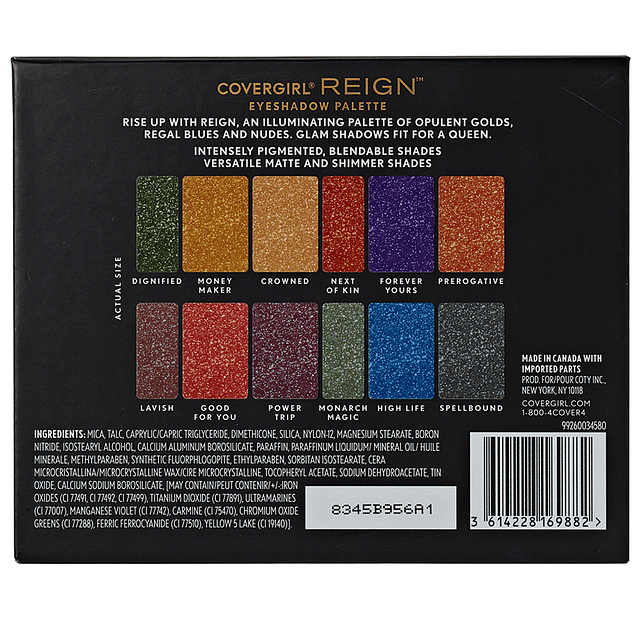 Paleta de 12 sombras de ojos Cover Girl - Reign