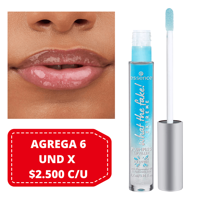 Brillo Labial Essence Volumen Extremo Efecto Frio con Acido Hyaluronico y Vitamina E - 02 Ice Ice Baby!