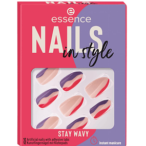 Uñas Postizas  Essence In Style - Stay Wavy - 12 Piezas