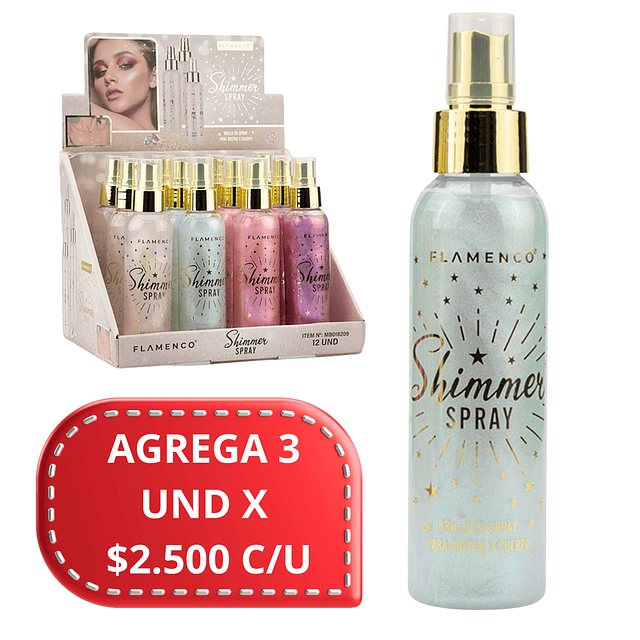 Brillo Iluminador en Spray Flamenco - 110 Ml - 18209 - Tono 02