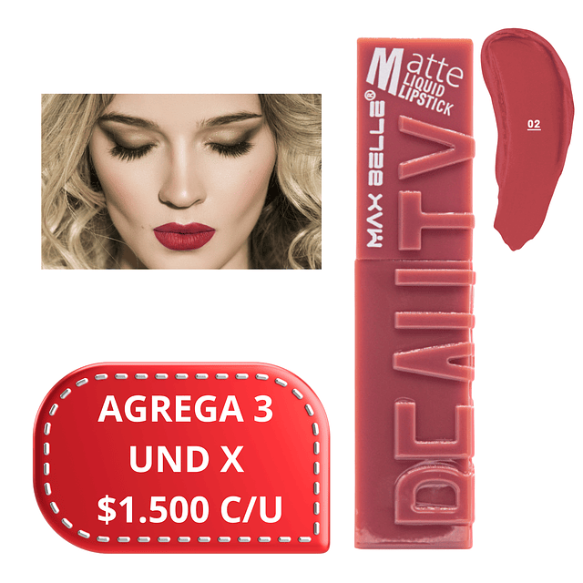 Labial Liquido Matte (Dupe de Maybelline) - MB011284 - Tono 02