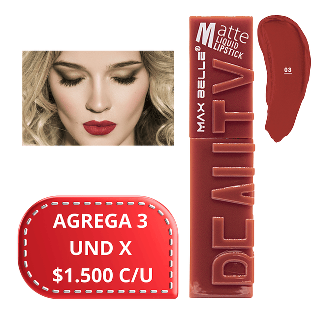 Labial Liquido Matte (Dupe de Maybelline) - MB011284 - Tono 03