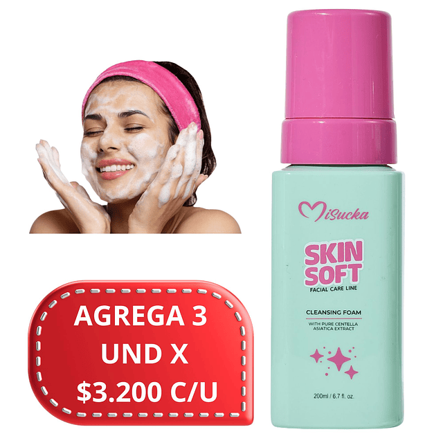 Espuma Limpiadora Facial Con estracto de Centella Asiatica Misucka Skin Soft - 200 ML