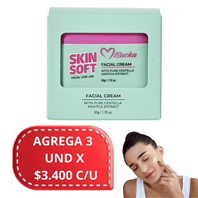 Crema Facial Con estracto de Centella Asiatica Misucka Skin Soft - 50g