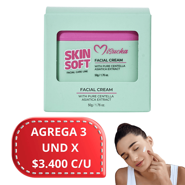 Crema Facial Con estracto de Centella Asiatica Misucka Skin Soft - 50g
