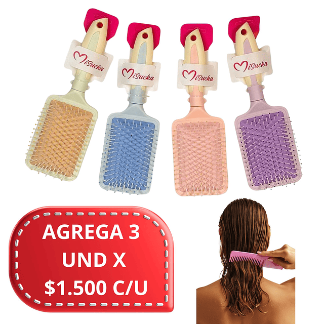 Cepillo para el Cabello Misucka Alta Calidad, Se Envian Colores Surtidos - AR65