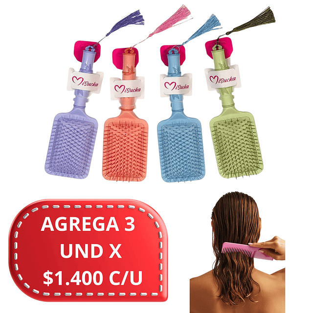 Cepillo para el Cabello Misucka Alta Calidad, Se Envian Colores Surtidos - AR59