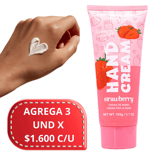 Crema para Manos SAS Cosmetics 105g - SAH206 Strawberry