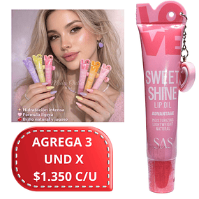 Aceite Labial LOVE Sweet Shine SAS Cosmetics - SLG011 - Tono 03