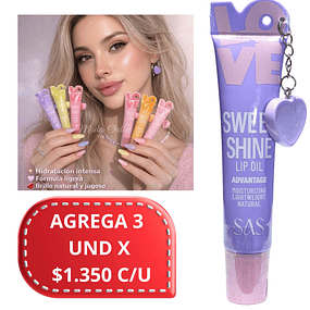 Aceite Labial LOVE Sweet Shine SAS Cosmetics - SLG011 - Tono 05